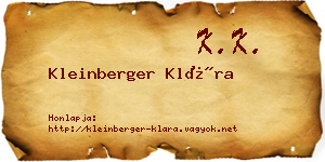 Kleinberger Klára névjegykártya